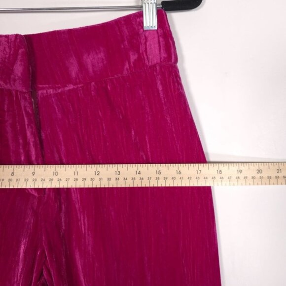 NASTY GAL Women's Crushed Velvet High Waisted Wide Leg Flare Pants Pink Size‎ 4 - Picture 9 of 16